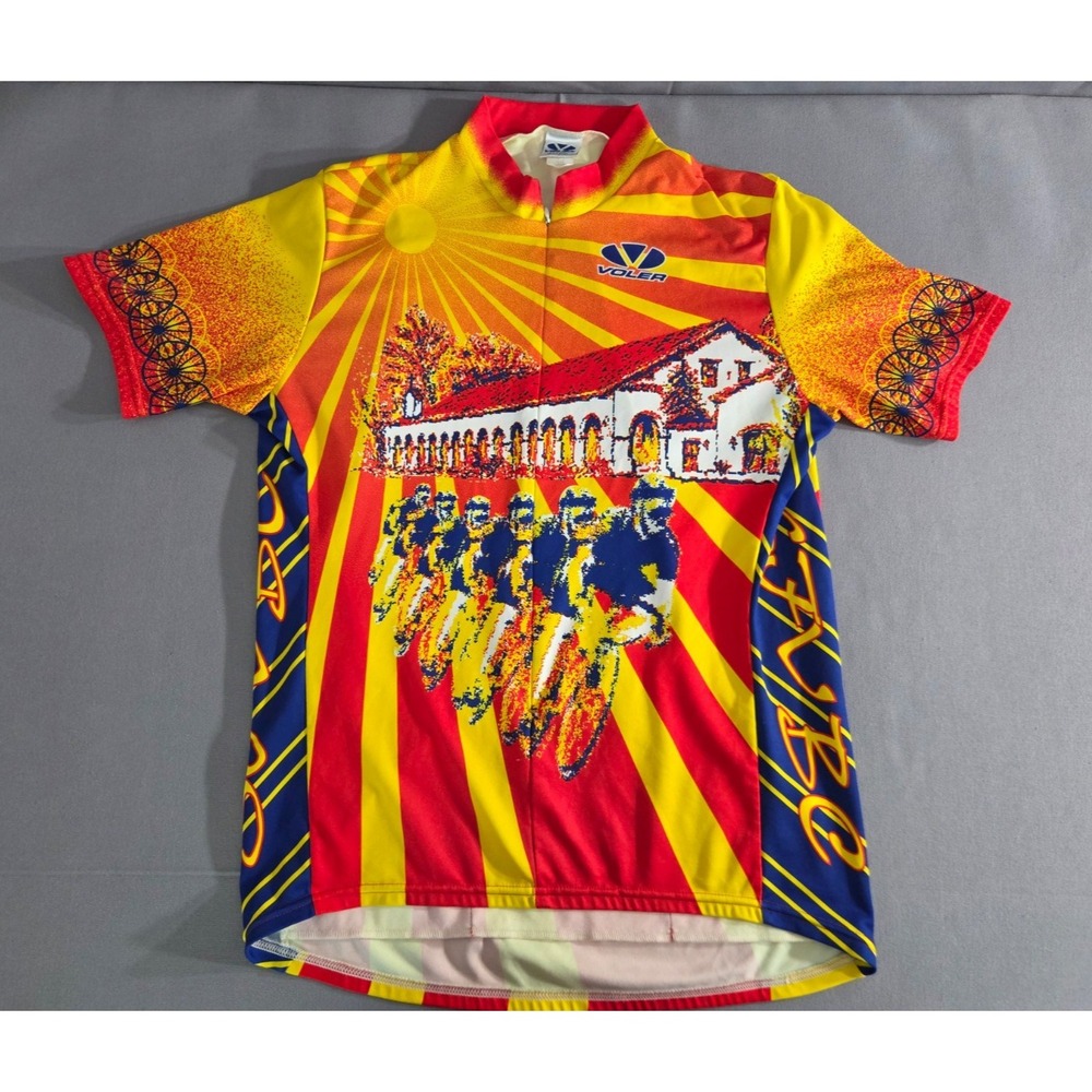 Voler Cycling Jersey Mens Extra Large Orange San Fernando Valley Club Full Zip